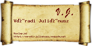 Váradi Juliánusz névjegykártya